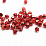 Isywaka Sale Red Copper Color 100pcs 4mm Bicone Austria Crystal Beads Charm Glass bead Loose Spacer Stone for DIY Jewelry Making