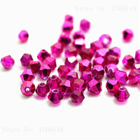 Isywaka Sale Red Copper Color 100pcs 4mm Bicone Austria Crystal Beads Charm Glass bead Loose Spacer Stone for DIY Jewelry Making