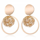 Statement Earrings Big Geometric Round Earrings for Women Hanging Dangle Earrings Drop Earing