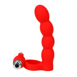 Double Penetration Anal Bead Plug Vibrator Cock Vibrator Ring Strapon Dildo for Men Couple Prostate Massager