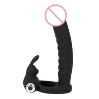 Double Penetration Anal Bead Plug Vibrator Cock Vibrator Ring Strapon Dildo for Men Couple Prostate Massager