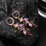 Rose gold Geometric Zircon Jewelry Sets for Women Chain Necklace Earrings Jewelry Sets