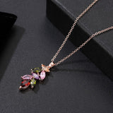 Rose gold Geometric Zircon Jewelry Sets for Women Chain Necklace Earrings Jewelry Sets