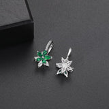 Green Flower Zircon Pendant Jewelry Set for Women Silver Wedding Jewelry Set