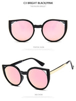 Retro Transparent Glasses Female Pink Sunglasses Round Rose Gold Frame Silver Lens Glasses Retro Color Mirror Glasses Oculos