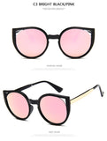 Retro Transparent Glasses Female Pink Sunglasses Round Rose Gold Frame Silver Lens Glasses Retro Color Mirror Glasses Oculos