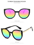 Retro Transparent Glasses Female Pink Sunglasses Round Rose Gold Frame Silver Lens Glasses Retro Color Mirror Glasses Oculos