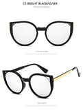 Retro Transparent Glasses Female Pink Sunglasses Round Rose Gold Frame Silver Lens Glasses Retro Color Mirror Glasses Oculos
