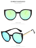 Retro Transparent Glasses Female Pink Sunglasses Round Rose Gold Frame Silver Lens Glasses Retro Color Mirror Glasses Oculos