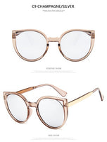 Retro Transparent Glasses Female Pink Sunglasses Round Rose Gold Frame Silver Lens Glasses Retro Color Mirror Glasses Oculos
