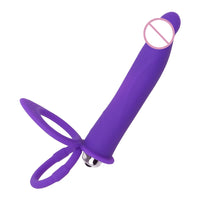 10 Speed Dildo Vibrator With Penis Ring Silicone Strap-on Anal Butt Plug for Man Double Penetration Vibrator Strap On Penis