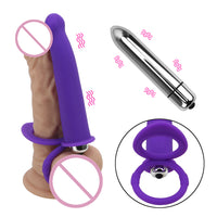 10 Speed Dildo Vibrator With Penis Ring Silicone Strap-on Anal Butt Plug for Man Double Penetration Vibrator Strap On Penis