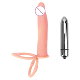 10 Speed Dildo Vibrator With Penis Ring Silicone Strap-on Anal Butt Plug for Man Double Penetration Vibrator Strap On Penis