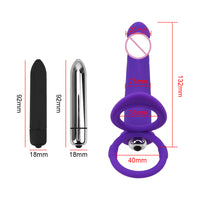 10 Speed Dildo Vibrator With Penis Ring Silicone Strap-on Anal Butt Plug for Man Double Penetration Vibrator Strap On Penis