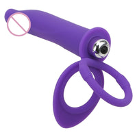 10 Speed Dildo Vibrator With Penis Ring Silicone Strap-on Anal Butt Plug for Man Double Penetration Vibrator Strap On Penis