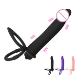 10 Speed Dildo Vibrator With Penis Ring Silicone Strap-on Anal Butt Plug for Man Double Penetration Vibrator Strap On Penis