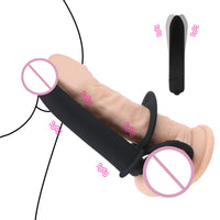 10 Speed Dildo Vibrator With Penis Ring Silicone Strap-on Anal Butt Plug for Man Double Penetration Vibrator Strap On Penis