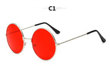 Burst Metal Circular Sunglasses Women Retro Marine Lenses Red Personality Prince Mirror UV400 Oculos