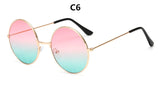 Burst Metal Circular Sunglasses Women Retro Marine Lenses Red Personality Prince Mirror UV400 Oculos