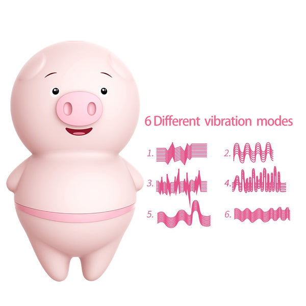 Masturbator Cute Pig Tongue Licking Vibrator for Woman Clitoris Stimulator 6 Modes Nipple Massager
