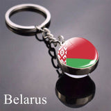 National Flag Keychain United State United Kingdom Canada France Norway Flag Glass Ball Keychain Country Flag Key Chains