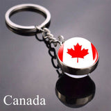 National Flag Keychain United State United Kingdom Canada France Norway Flag Glass Ball Keychain Country Flag Key Chains