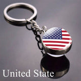 National Flag Keychain United State United Kingdom Canada France Norway Flag Glass Ball Keychain Country Flag Key Chains