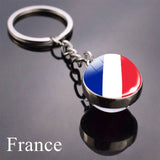 National Flag Keychain United State United Kingdom Canada France Norway Flag Glass Ball Keychain Country Flag Key Chains