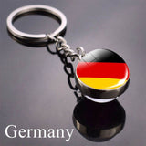 National Flag Keychain United State United Kingdom Canada France Norway Flag Glass Ball Keychain Country Flag Key Chains