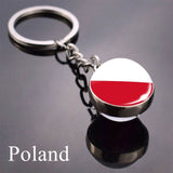 National Flag Keychain United State United Kingdom Canada France Norway Flag Glass Ball Keychain Country Flag Key Chains