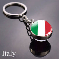 National Flag Keychain United State United Kingdom Canada France Norway Flag Glass Ball Keychain Country Flag Key Chains