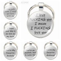 Couple Keychain Funny Couples Lovers Metal Keychain Valentines Day Gifts for Boyfriend Girlfriend