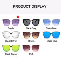 Black Cat Eye Sunglasses Women Square Sun Glasses Female Thick Frame Shades UV400 Oculo