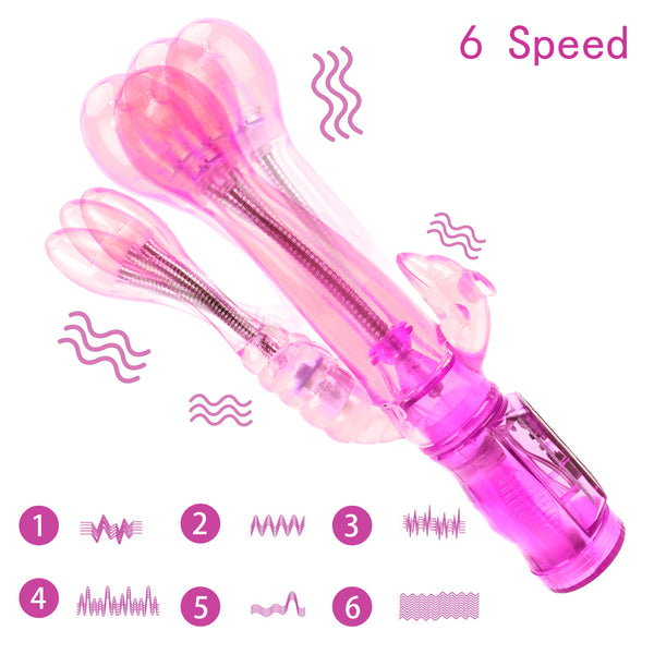 Dildo Vibrator Rabbit Vibrator Triple Vibration G-spot Massager Clitoris Vagina Stimulator for Women
