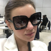 Oversized Sunglasses Women Plastic Female Big Frame Gradient Sun Glasses UV400 Gafas De Sol Mujer