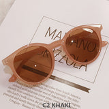 New Korean Retro Cat Eye Sunglasses Women Fashion Wild Round Frame Sun Glasses Men Brand Design Trend Mirror Sunglass UV400