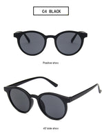 New Korean Retro Cat Eye Sunglasses Women Fashion Wild Round Frame Sun Glasses Men Brand Design Trend Mirror Sunglass UV400