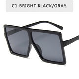 Plastic Oversized Sunglasses Women Big Square Frame Sunglasses for Female UV400 Sun Glasses Oculos Masculino