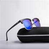 Half Metal Sunglasses Men/Women Retro Rivet Lens Classic Sun Glasses Female Oculos UV400