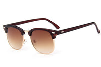 Half Metal Sunglasses Men/Women Retro Rivet Lens Classic Sun Glasses Female Oculos UV400