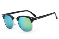 Half Metal Sunglasses Men/Women Retro Rivet Lens Classic Sun Glasses Female Oculos UV400