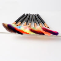 Wood Handle 1pcs Face Brush 7 Colors Face Powder Makeup Brush