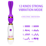 AV Stick Masturbator for Woman Tongue Licking Vibrator G-Point Stimulator 360 Degree Rotation 12 Speed