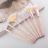 7 Pcs Unicorn Glitter Makeup Brushes Set Diamond Crystal Handle Powder Foundation Eyebrow Eyeliner Face MakeUp Brush Set