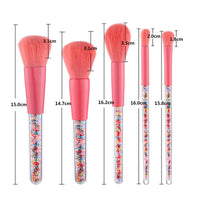 5Pcs Professional Makeup Brushes Set Candy Transparent Handle Eye Shadow Foundation Powder Blush Brush Cosmetic Tools