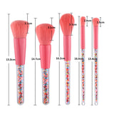 5Pcs Professional Makeup Brushes Set Candy Transparent Handle Eye Shadow Foundation Powder Blush Brush Cosmetic Tools