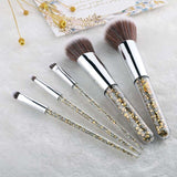 5Pcs Professional Makeup Brushes Set Candy Transparent Handle Eye Shadow Foundation Powder Blush Brush Cosmetic Tools