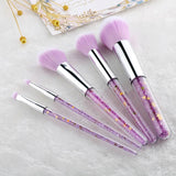 5Pcs Professional Makeup Brushes Set Candy Transparent Handle Eye Shadow Foundation Powder Blush Brush Cosmetic Tools