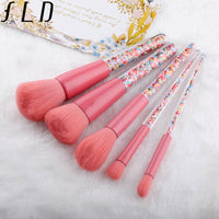 5Pcs Professional Makeup Brushes Set Candy Transparent Handle Eye Shadow Foundation Powder Blush Brush Cosmetic Tools