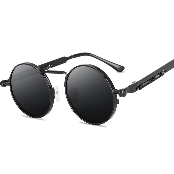 Retro Round Sunglasses Men Women Punk Windproof Metal Frame Vintage Sun Glasses Oculos De Sol